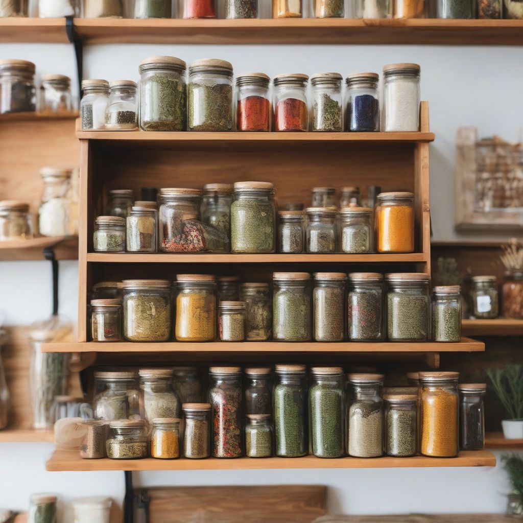 Dried Herbs in Jars