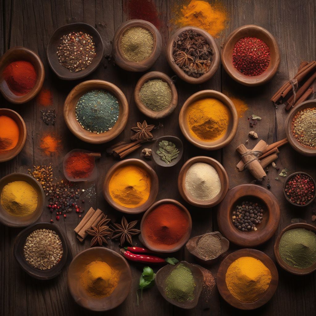 Fresh Spices in Bowls