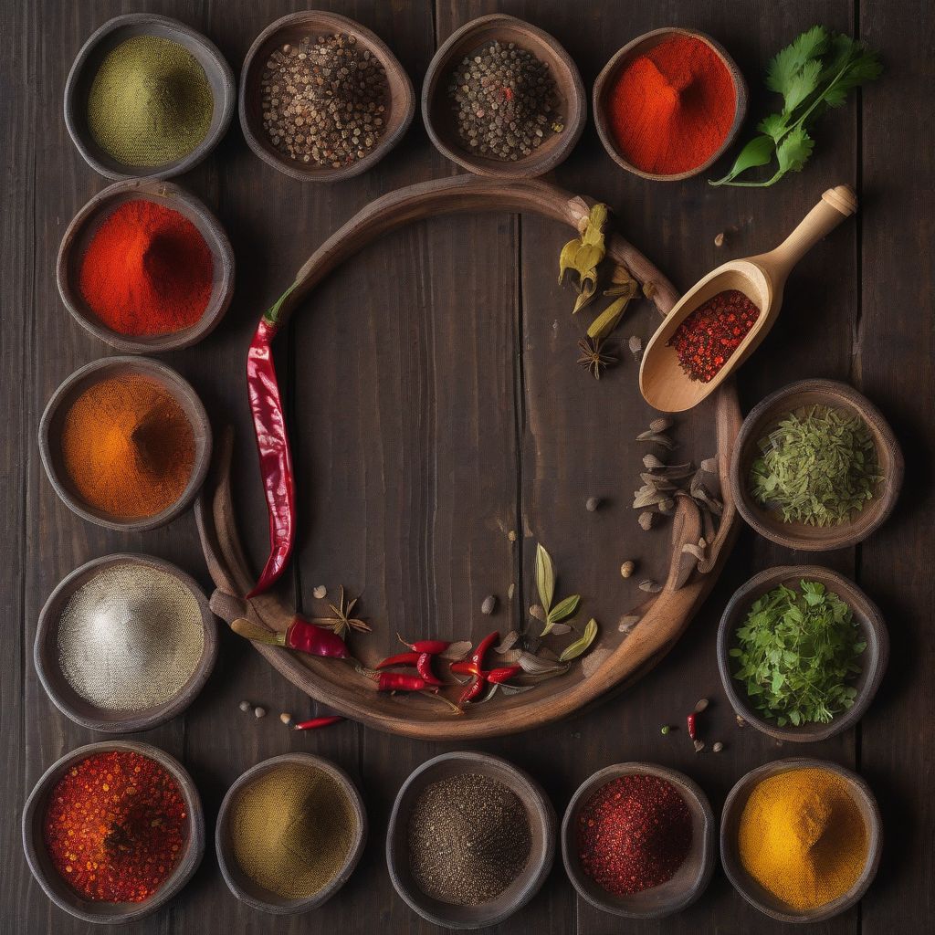 Colorful Spices on a Table