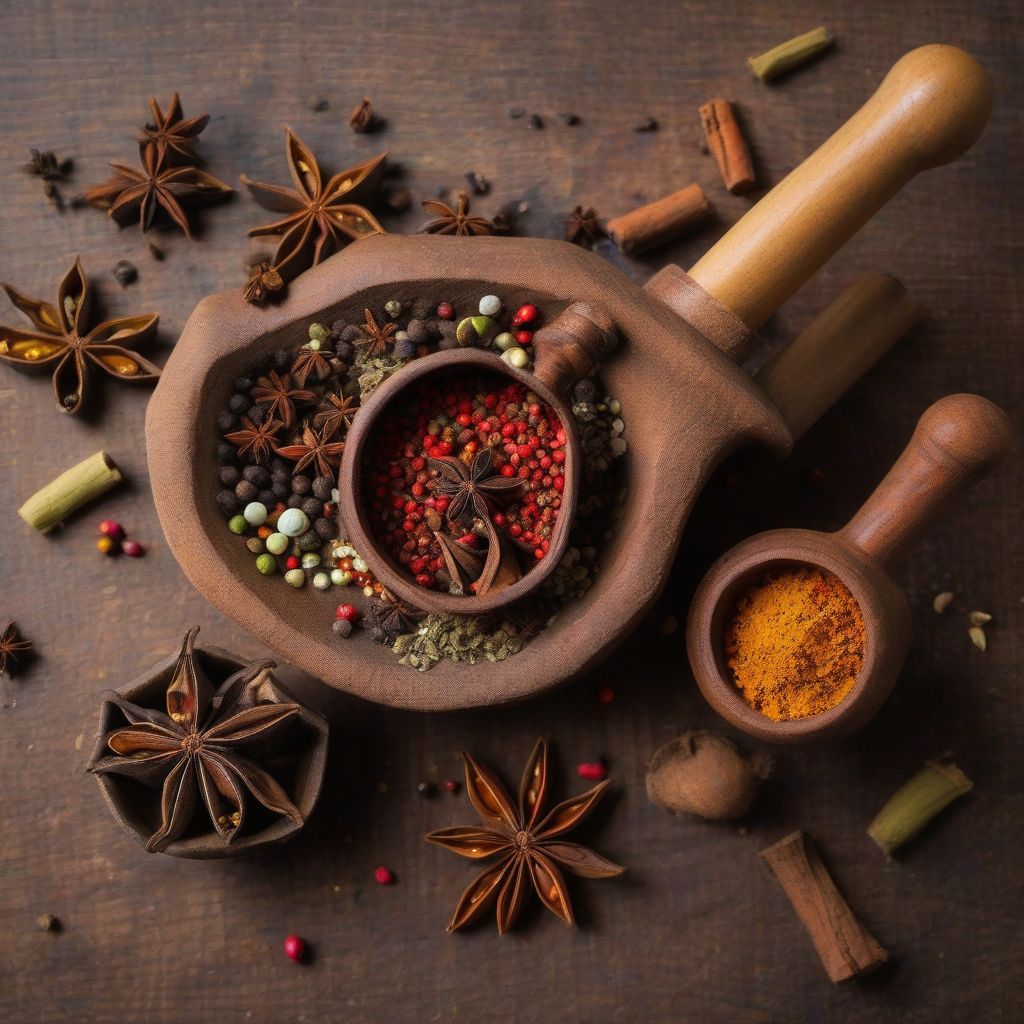 Mortar and Pestle with Spices